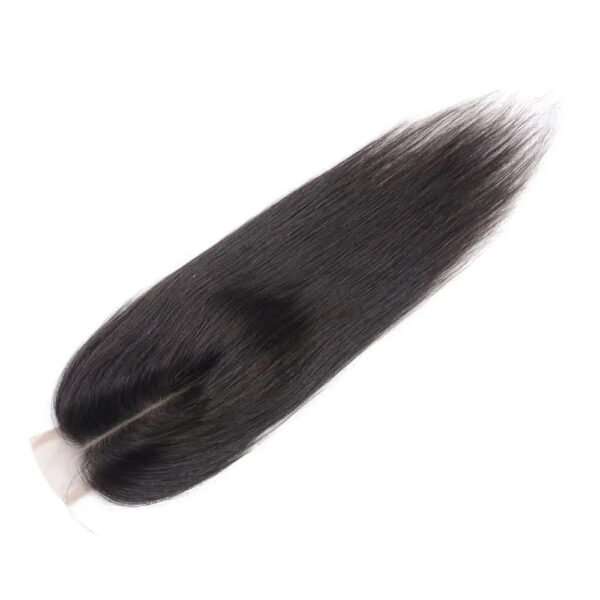 Straight Human Hair Wig | Swiss Transparent Lace Closure 2x6 | Upermall Kim K Series | Jet Black 100% Remy Hair 10-18 Inches - Image 4