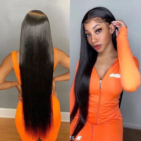 Brazilian Human Hair 13x4 Frontal Wig 180% Density Straight 18-32 Inch Length Natural Hairline