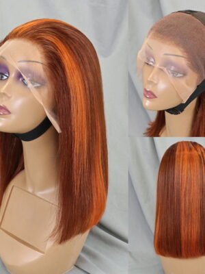 Bone Straight Lace Bob Wig 13x4 Frontal with Natural Hairline - 4/350 Density Human Hair