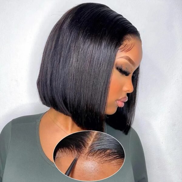Lightweight Straight Bob Wig with Natural Brazilian Hair Flow and Layered Ends