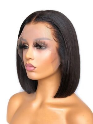 10A Straight Bob 13x4 Lace Front Wig with 200% Density Brazilian Human Hair