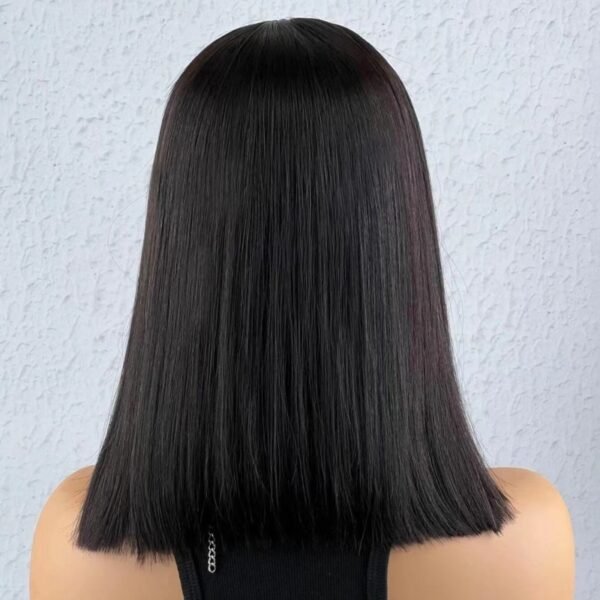 8-16 Inch Straight Bob Wig with Layered Ends and Glossy Brazilian Human Hair