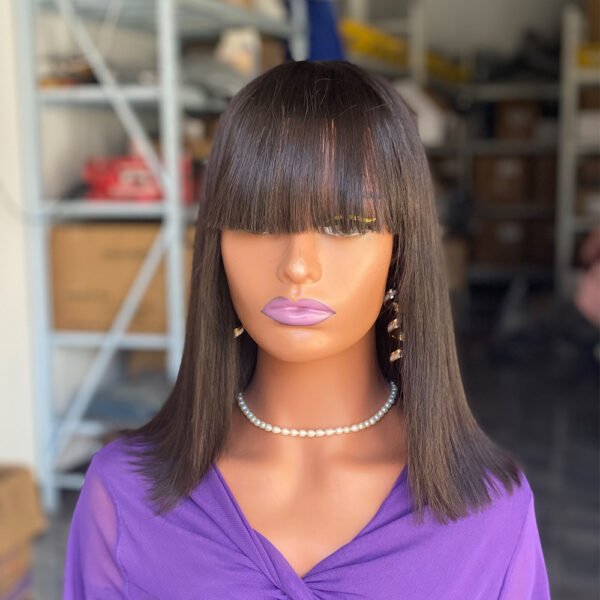 Bob Virgin Human Hair Wig 10/12 Inch with 2x4 Swiss Lace Front – Natural Pre-Plucked Hairline