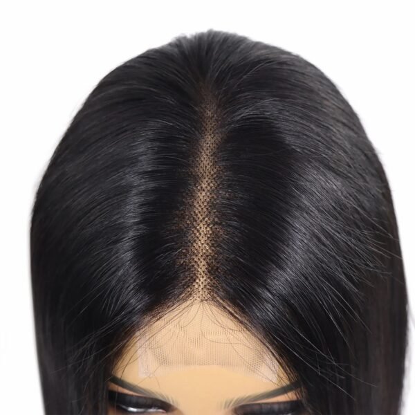 10-inch Straight Bob Human Hair Wig in Jet Black - Middle Part with 2x6 Kim Closure