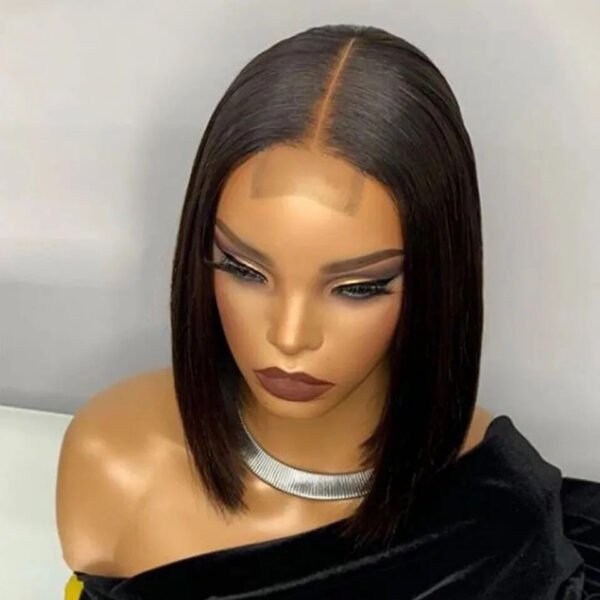 10 inch Straight Bob Human Hair Wig with 2x6 Kim Closure | Middle Part | 100% Virgin Hair | Natural-Looking & Versatile - Image 5