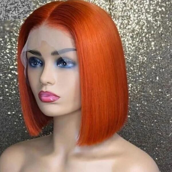 A 13x4 lace frontal straight bob wig made of 100% human hair in shade 350# by ZERUI, offering a natural and stylish look for Brazilian hair enthusiasts