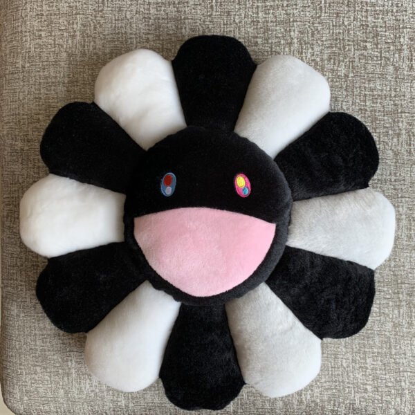 Takashi Murakami Flower Cushion in White - 40cm & 60cm Crisp Dual-Sided Pillow | Scandinavian & Gallery-Wall Aesthetic