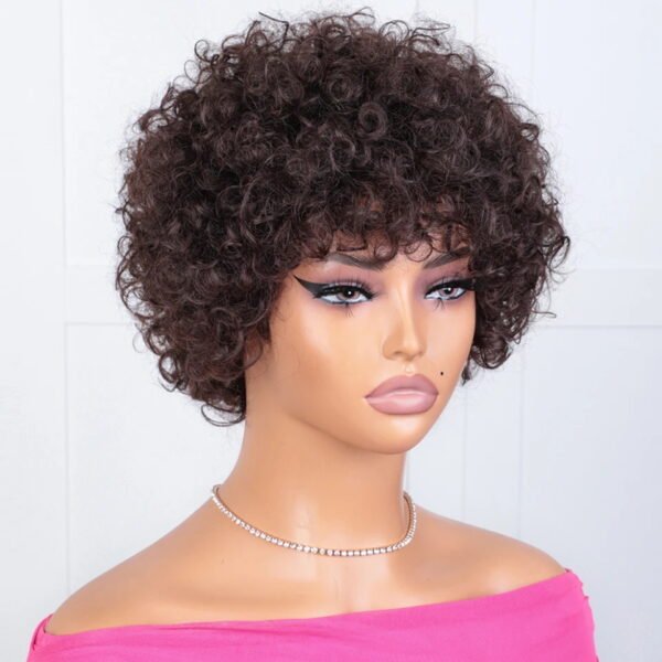 Close-up of hand-tied lace cap on Afro kinky curly human hair wig