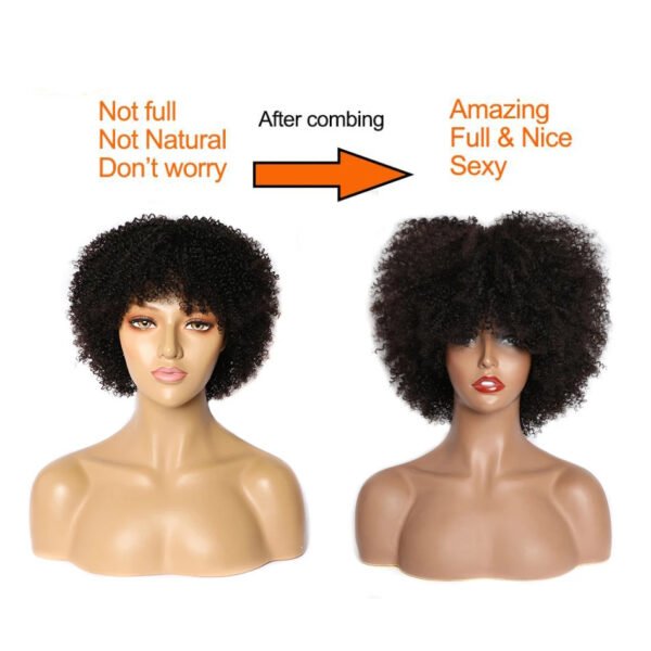 Reinforced Machine Weft of African Kinky Curly Wig – Double-Stitched for Long-Lasting Wear