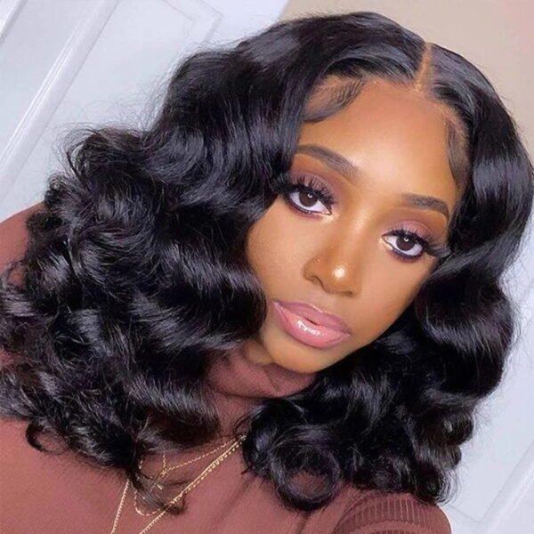 Color comparison: Premium Virgin Hair Wig in Black, 43#, and 1B/4, accentuating rich tones and consistent wave pattern