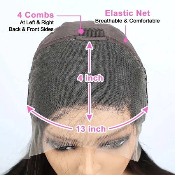 Back angle of 250% density loose wave wig in Black, displaying bounce, thickness, and long-lasting Vietnamese hair durability