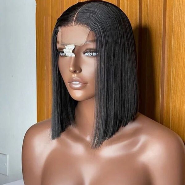 Side View of 10-16 Inch Brazilian Human Hair Closure Wig for Voluminous Style