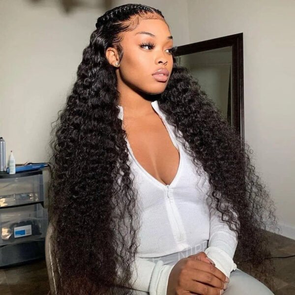 Natural-Looking Body Wave Human Hair Wig on Model – 200% Density for Full, Thick Hair