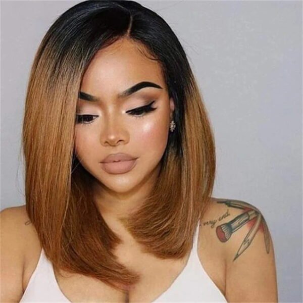 13x4 Frontal Straight Bob Human Hair Wig Swishing Movement in Wind