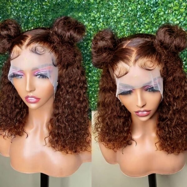 Side Parting Styling of 10-18 Inch Curly Brazilian Human Hair Frontal Wig