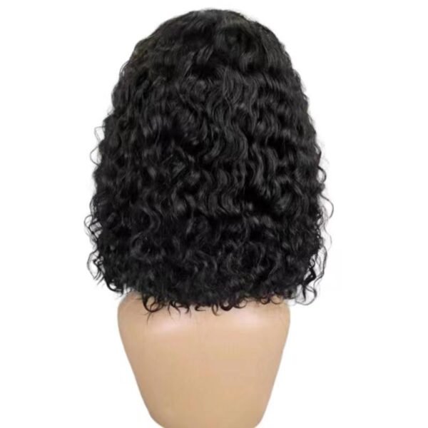 Back View of Model Flaunting Indian Water Wave Bob Lace Wig