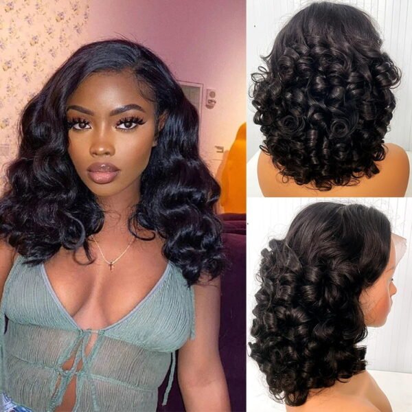 Detailed loose wave ends and HD lace closure on 12A Vietnam Hair Wig, ideal for natural-looking hairstyles and breathable wear